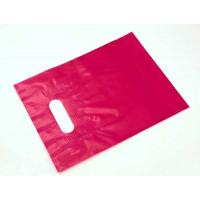 Polytragetaschen Fuchsia 20,3x25,4cm extra starke Griffe - PE 45 Mikron (50 Stück) [H810FU4]