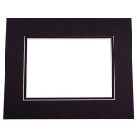 Fertig-Passepartouts Schwarz/Schwarz 20,3x25,4cm doppelte Dicke mit 11,8x16,8cm Ausschnitt (10 Stück) [MD20133]