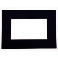 Fertig-Passepartouts Schwarz 19,4x24,5cm Ausschnitt - äußere Größe 27,9x35,6cm (10 Stück) [MS20045]