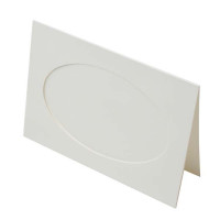 Glückwunschkarten mit Rahmen Natur 10,5x16,3cm ovaler Schnitt - Außengröße für 12,5x17,5 Druck 240g 14,3x21,6cm (25 Stück) [PJ41121]