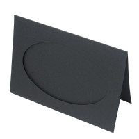 Glückwunschkarten Schwarz mit 10 1/2x16,3 ovaler Schnitt - Außengröße für 12,5x17,5 Druck 240g 13x17,8cm (25 Stück) [PJ42121]