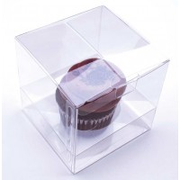 Klarsichtschachteln für 1 Cupcake 10,2x10,2x10,2cm (100 Stück) [CBS56]