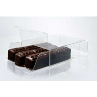 Klarsichtschachteln für Pralinen 6,7x2,5x9cm mit Einsatz (100 Stück) [CNDY172]
