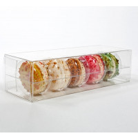 Klarsichtschachteln set für 5 Macarons 6,5x5,1x19,1cm inkl. Einsatz (25 Stück) [MBS1]