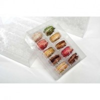 Klarsichtschachteln set für 10 Macarons 12,9x5,1x19,1cm inkl. Einsatz (25 Stück) [MBS2]