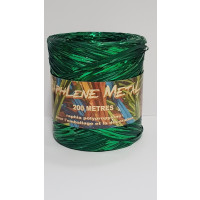 Kräuselband Raffia Metal Dunkelgrün 200 meter (1 Rolle) [HV-RAM200DGR]