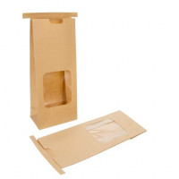 Kraftbeutel Braun wiederverschließbar 10,8x6,4x26,7cm (100 Stück) [TTW2K]