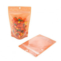 Standbodenbeutel Reispapier Transparent/Orange 13x7,9x20,6cm | 113 Gramm (100 Stück) [ZBGR3HO]