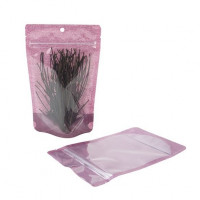 Standbodenbeutel Reispapier Transparent/Purple 13x7,9x20,6cm | 113 Gramm (100 Stück) [ZBGR3HP]