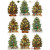 Vintage-Glanzbilder, Blatt 16,5x23,5 cm, Weihnachtsbaum, 3Bl. [HOB-19303]