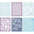 Block aus Karton mit Spitzen-Muster, A6 104x146 mm,  200 g, Blau, Hellblau, Dunkelblau, Lila, 24Stck. [HOB-21607]