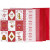 Design Paper pad, size 21x30 cm, 120+128 g, 24 sheets, white, red [HOB-22592]