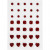Strasssteine, Größe 6+8+10 mm, Rot, rund, quadratisch, herzförmig, 35Stck. [HOB-24375]