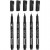 Permanent Marker, Strichstärke: 2x0,6+2x0,8+1,3 mm, Schwarz, 5sort. [HOB-25010]
