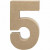 Zahl, groß, 5, H 19,7 cm, B 11,5 cm, 1Stck, Stärke: 2,6 cm [HOB-26633]
