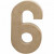 Zahl, groß, 6, H 20,5 cm, B 11,5 cm, 1Stck, Stärke: 2,6 cm [HOB-26634]