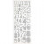 Glitzer-Sticker, Blatt 10x24 cm, Silber, Zahlen, 2Bl. [HOB-29109]