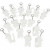 Fabric Figures with key rings, size 6-10 cm, 15 pcs, white [HOB-49514]