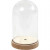 Plastikglas Glocke auf Holzfuß, H 18 cm, D: 11 cm, 1Pck. [HOB-52163]