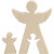 2in1 - Holzfigur, Engel, H 7,8+20 cm, B 4,5+14,3 cm, Sperrholz, 1Set, Tiefe 2 cm [HOB-56136]