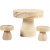 Mushroom Table with Stools, size 6x5 cm, size 2.5x2.5 cm, 1 set, pine, poplar wood [HOB-56513]