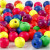 Perlen-Mix in Neonfarben, D: 8 mm, Lochgröße 2,5 mm, China berry, 500g, ca. 3000 Stck [HOB-56693]