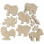 Puzzle mit Tiermotiven, Größe 9-10,5  cm, Stärke: 2,2 cm, Sperrholz, 8Stck. [HOB-57725]
