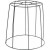 Lampenschirm-Gestell, H 20 cm, D: 15,5-20 cm, Schwarz, 1Stck [HOB-58025]