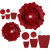 Papier-Blumen, Rot, D: 15+25 cm,  230 g, 2Stck. [HOB-599903]