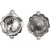 Anhänger mit Kristall, H 33 mm, Lochgröße 2 mm, 2 Stck., Antiksilber [HOB-63259]