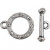 Knebelverschluss, D: 17 mm, L 20 mm, Antiksilber, 1Set [HOB-63267]