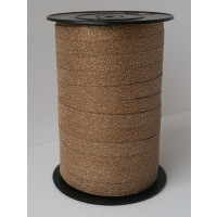 Kräuselband Lido Glitzer Braun 10mm x 100 meter (1 Rolle) [HV-LID10BR]