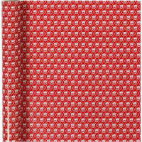 Geschenkpapier, B 70 cm, 80 g, 4 m, Weiß, Rot [HOB-190110]