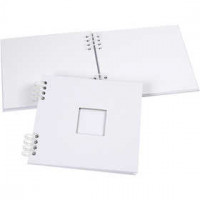 Scrapbook Album, spiralgebunden, Größe 20x20 cm, 250 g, 1 Stck., Weiß [HOB-20445]