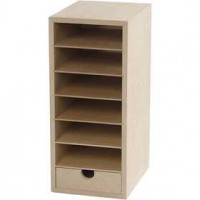 Papier-Container , A6 14x32 cm, Tiefe 18 cm, MDF, 1Stck [HOB-21004]
