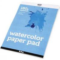 Aquarell-Block, A4 210x297 mm,  180 g, Weiß, 20Bl. [HOB-22107]