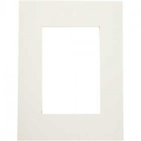 Passepartout-Rahmen, Größe 18x24 cm, Bildausschnitt: 10x15 cm, Off-white, 5Stck., 500 g [HOB-234071]