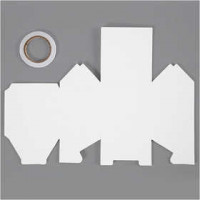Zweistöckiges Haus aus Pappe, Zweistöckiges Einfamilienhaus, Größe 8x6,5x11,5 cm,  230 g, Weiß, 8Stck., 230 g [HOB-23469]