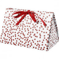 Faltbare Geschenkbox, Punkte, Größe 15x7x8 cm,  250 g, Rot, 3Stck. [HOB-25361]