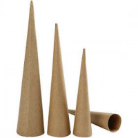 Pappkegel, lang, H 20-25-30 cm, D: 4-5-6 cm, 3Stck. [HOB-265050]