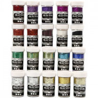 Deko-Glitter - Sortiment, Sortierte Farben, 20x20g [HOB-28420]