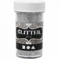 Glitter, D: 35 mm, H 60 mm, Silber, 20g [HOB-284281]