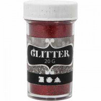 Glitter, D: 35 mm, H 60 mm, Rot, 20g [HOB-284283]