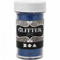 Glitter, D: 35 mm, H 60 mm, Blau, 20g [HOB-284286]