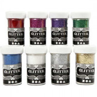 Deko-Glitter, Sortiment, sortierte Farben, 8x20g [HOB-28428]