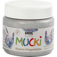 Fingerfarbe, Metallic Silber, 150ml [HOB-34752]