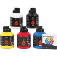 Pigment Art School-Farbe - Sortiment, Primärfarben, 5x500ml [HOB-35401]