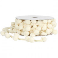 Pomponband, B 10 mm, Creme, 5m [HOB-41057]