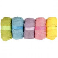 Kardierte Wolle, 5x100 g, Pastelltöne [HOB-45125]