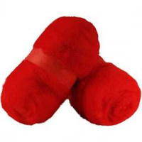 Kardierte Wolle, Rot, 2x100g [HOB-45176]